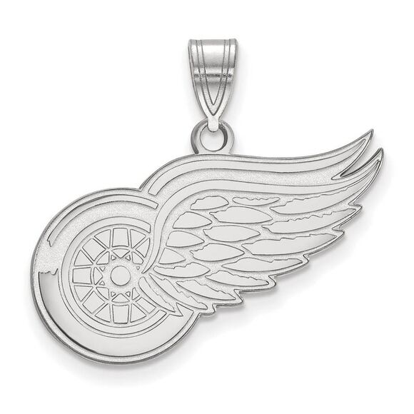 10k White Gold NHL Detroit Red Wings Large Pendant